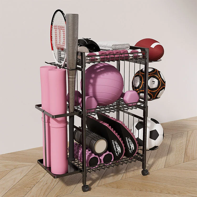 Bodenstehendes Yogamatten-Aufbewahrungsregal aus Metall
